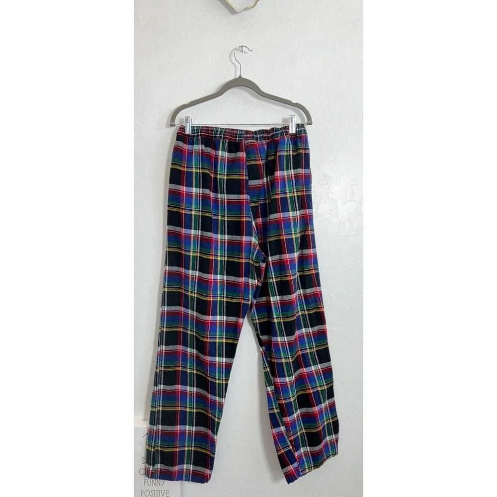 Polo Ralph Lauren plaid cotton pajama pants L drawstring elastic waist lounge